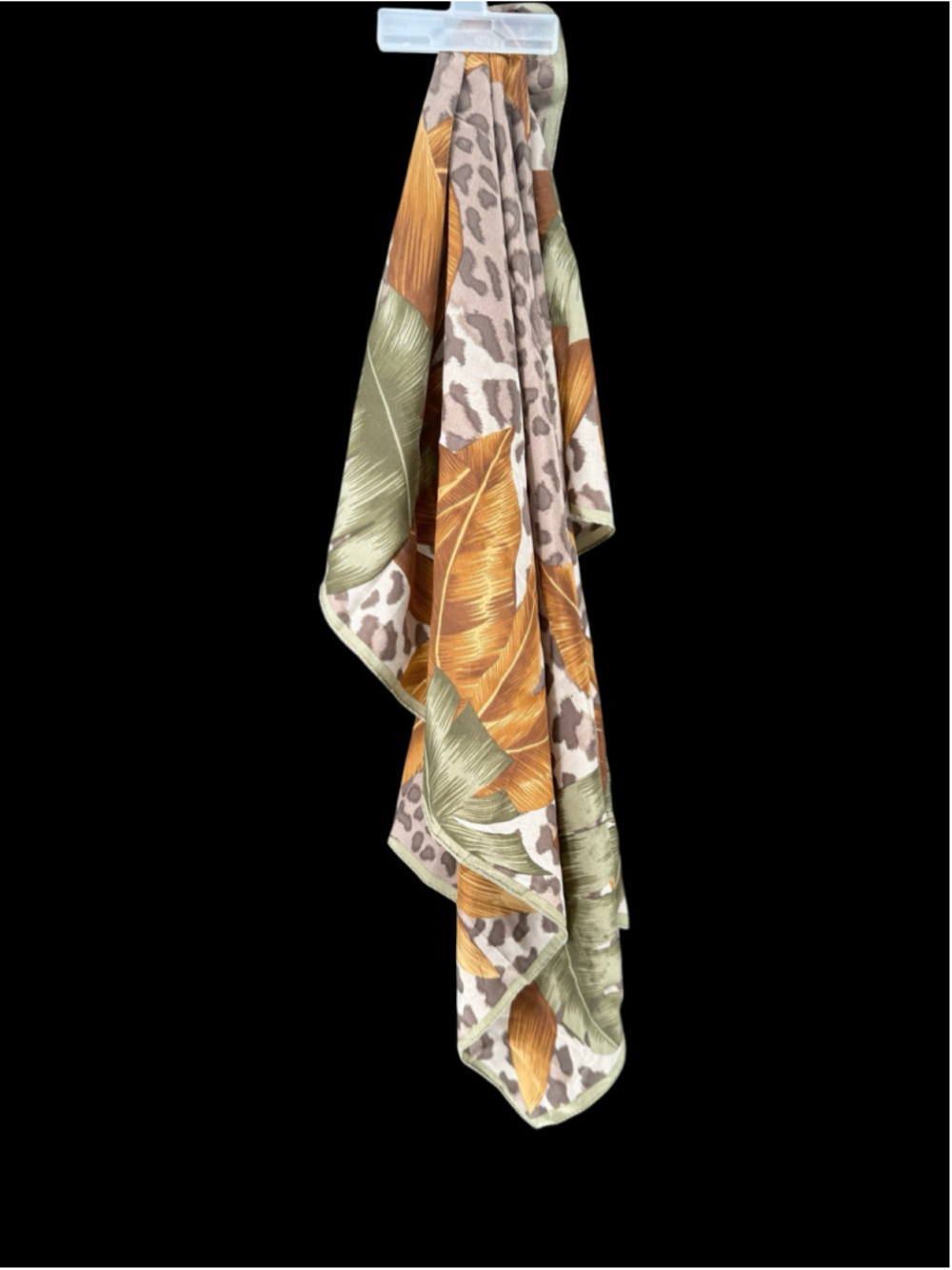 Women's Liz Claiborne Silk Scarf One Size Brown Green Animal Print